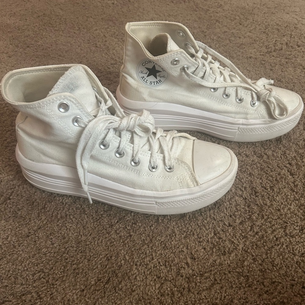 Converse Women White High-Top Platform Chuck Taylor Sneakers